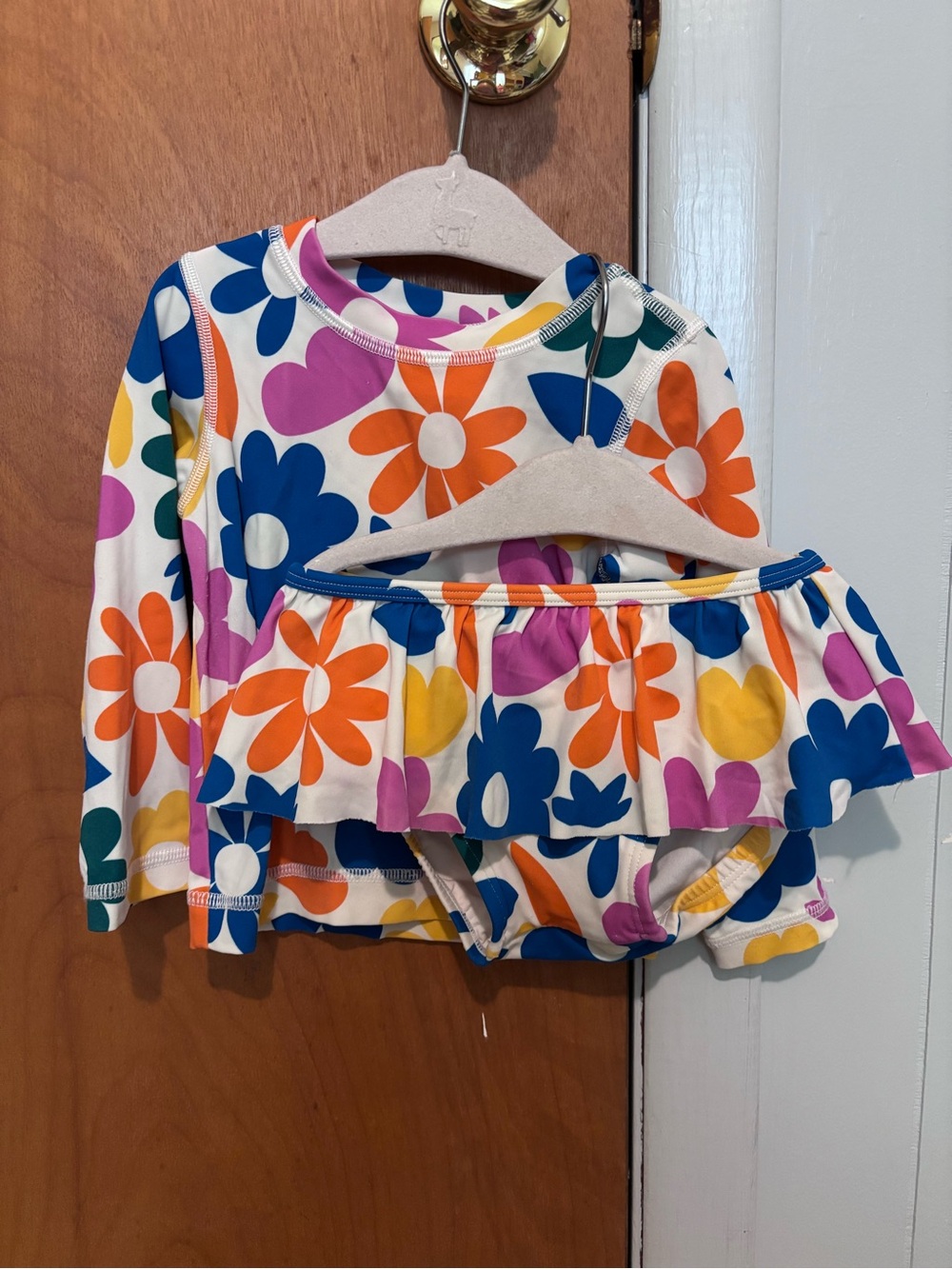Hanna Andersson Multicolor Floral Ruffle Swim Set